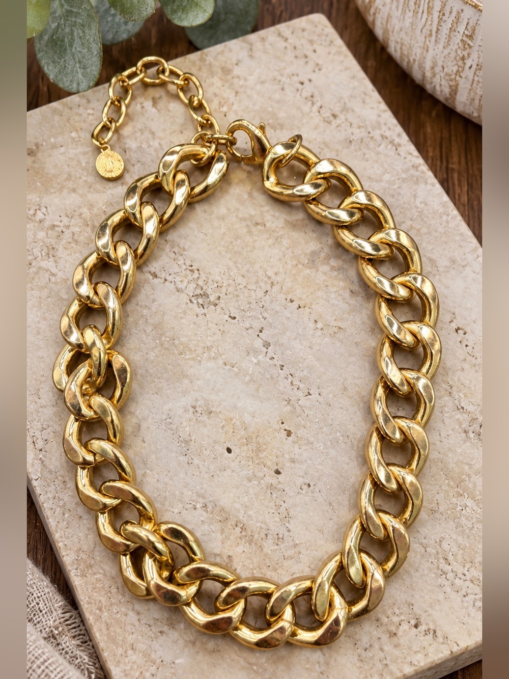 R.J. GRAZIANO GOLD CHUNKY LINK CHAIN STATEMENT NECKLACE DESIGNER Y2K